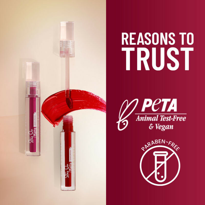 Swiss Beauty Stay On Matte Liquid Lipstick - 2 Supple Pink 