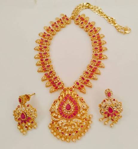 Uncuts & Ruby Peacock Bridal Jewelry