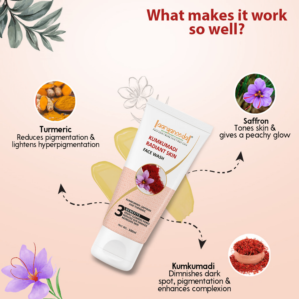 Aaryanveda Kumkumadi Radiant Skin Face Wash 