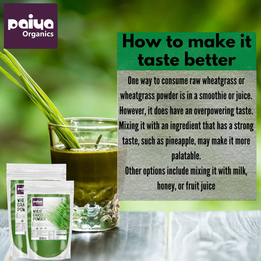 Paiya Organics Certified Organic Wheat Grass Powder 