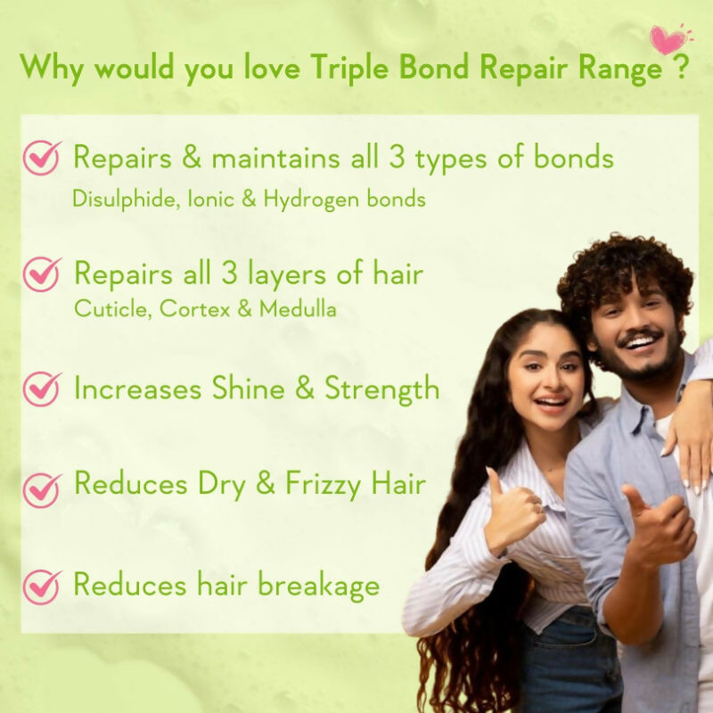 Wishcare Triple Bond Repair Combo - For Dry & Frizzy Hair with Amino Peptide for Damaged Hair  Grab2Buy Wishcare Grab2Buy