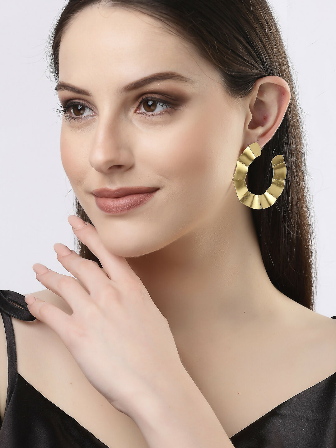 NVR Women Gold-Plated Contemporary Drop Earrings - Grab2buy