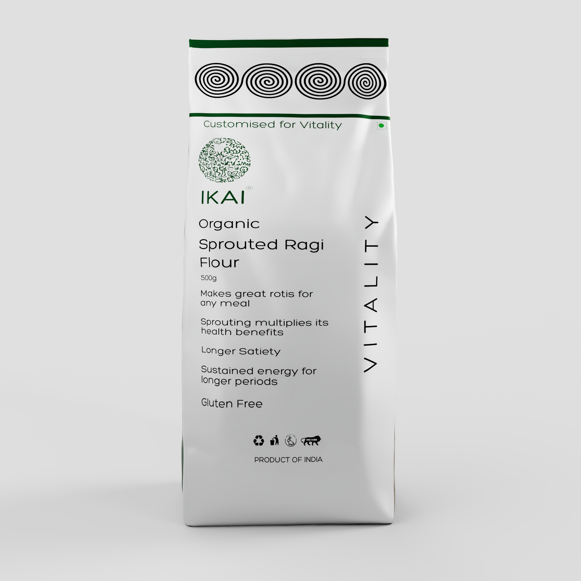 IKAI Organic Sprouted Finger Millet/Ragi Atta 