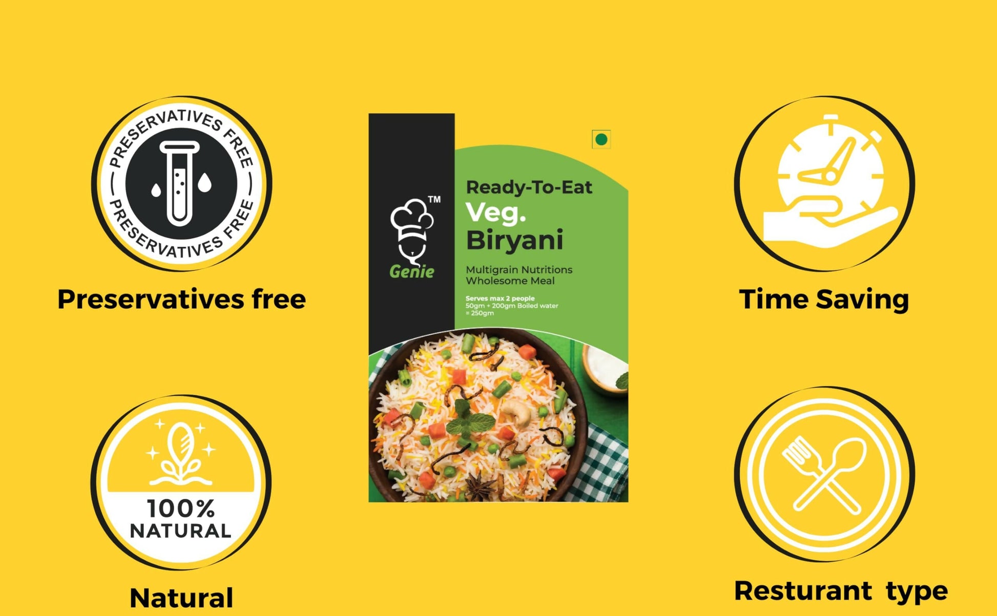 Genie's Ready To Eat Veg Biryani - Grab2buy