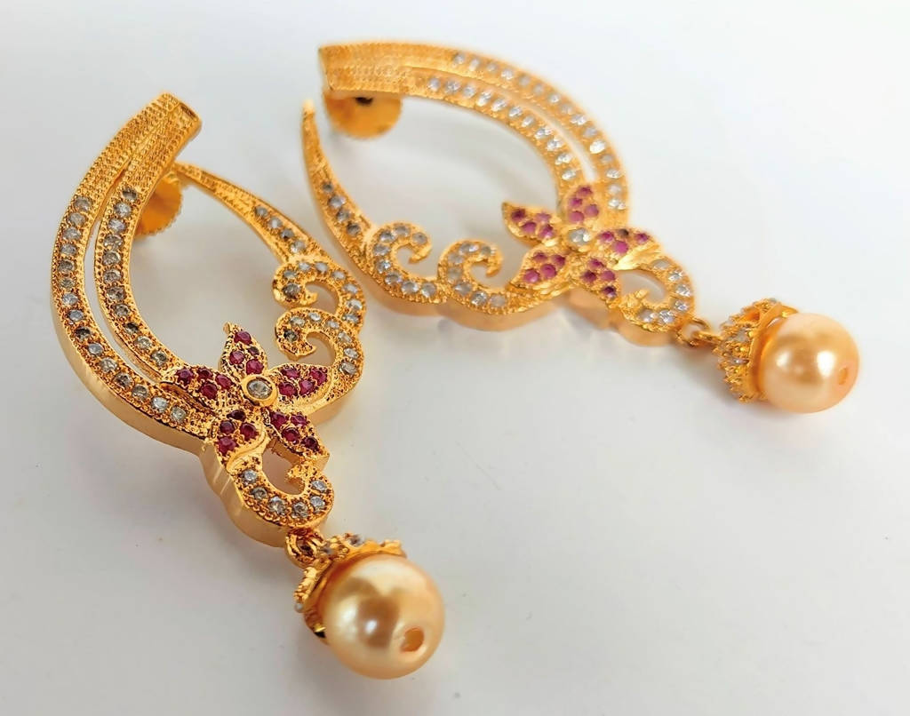 Pink CZ Designer Earrings - Grab2buy