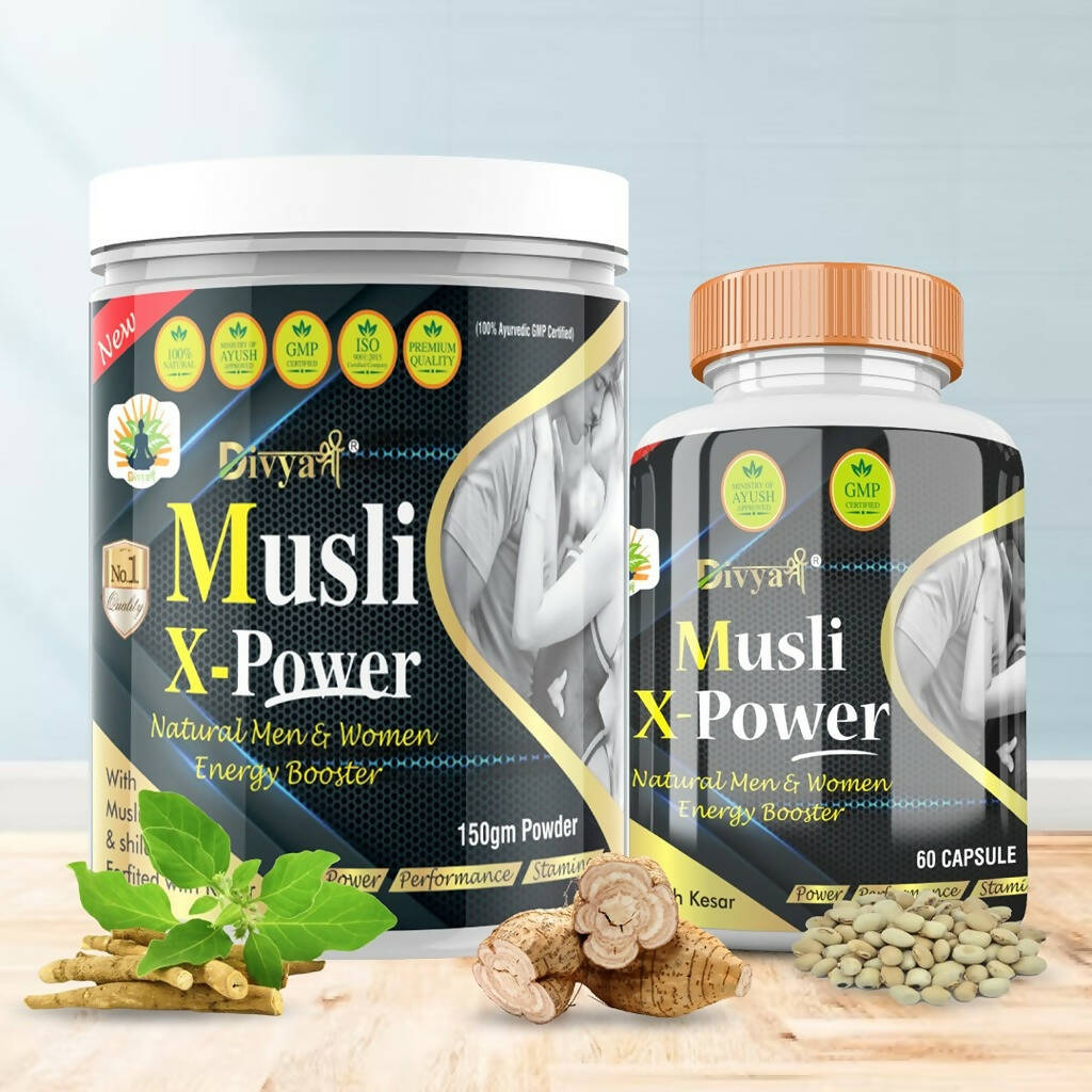 Divya Shree Musli X-Power Capsule, Powder Combo 
