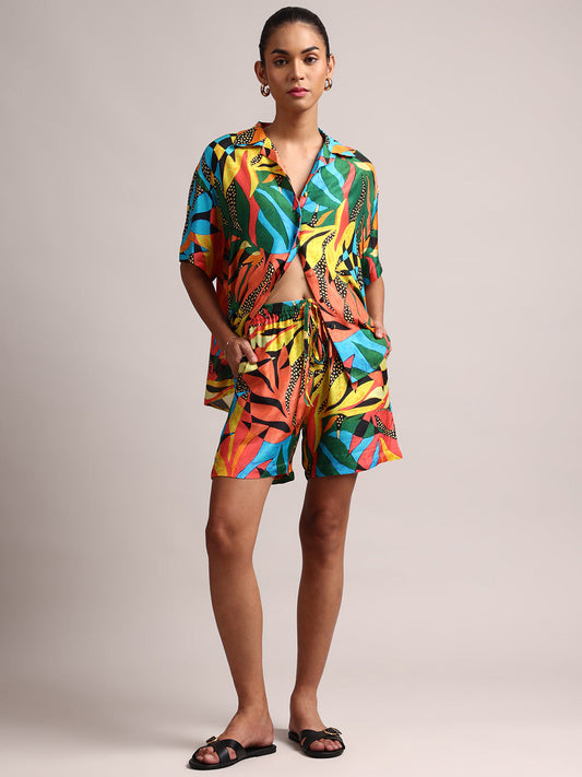Zaccai Women's Multi Muslin Tropical Co-Ords 