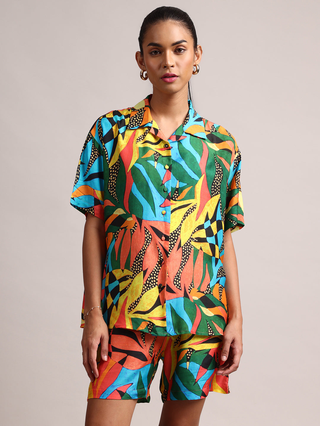 Zaccai Women's Multi Muslin Tropical Co-Ords 