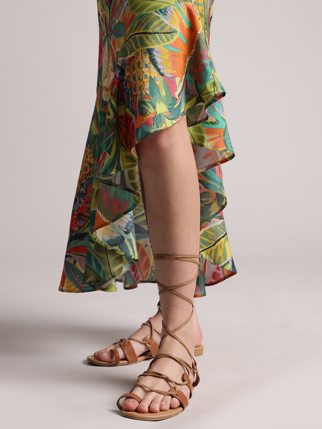 Zaccai Women's Green Muslin Tropical Co-Ords 