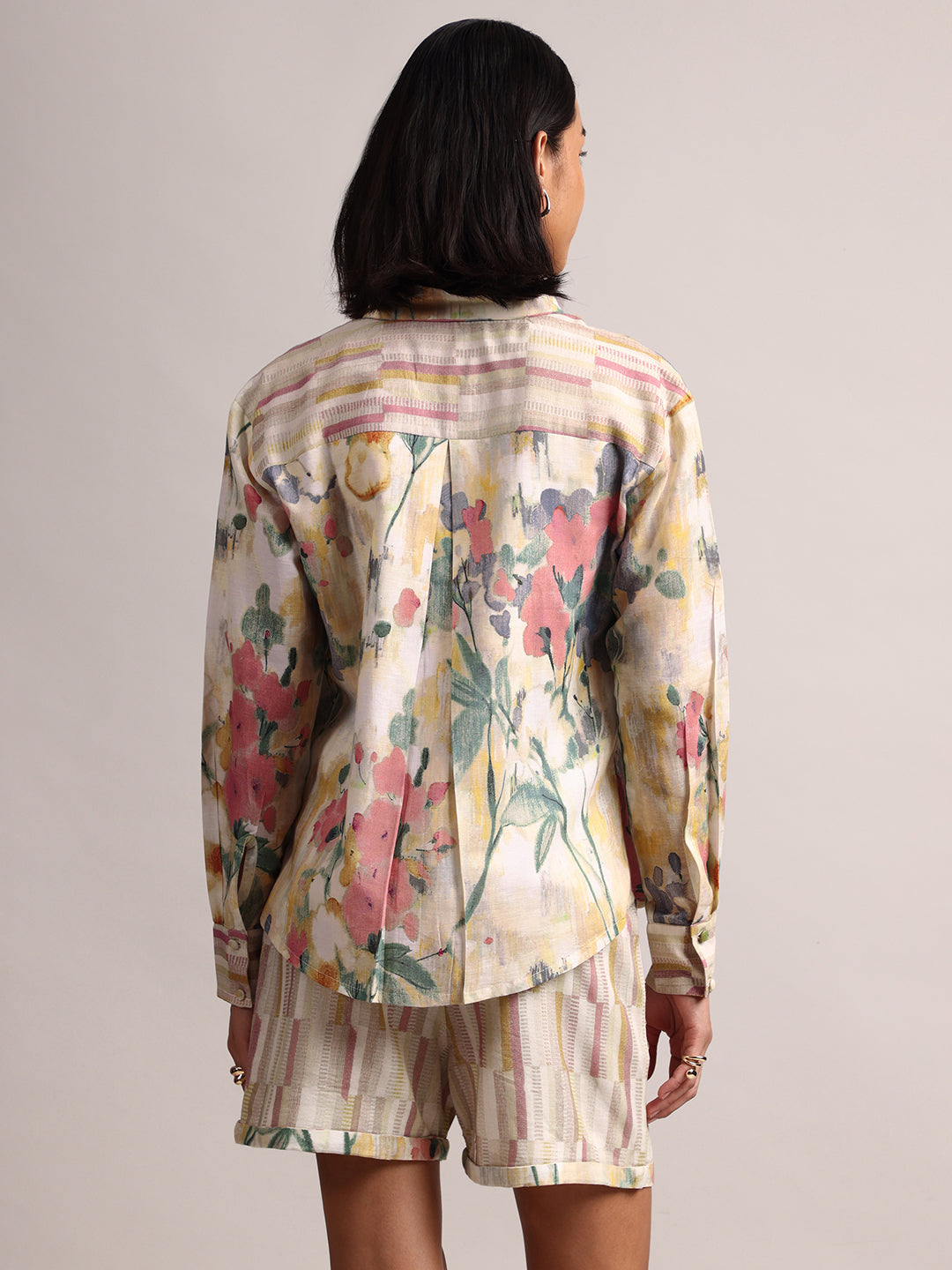 Zaccai Women's Yellow Linen Floral Co-Ords 
