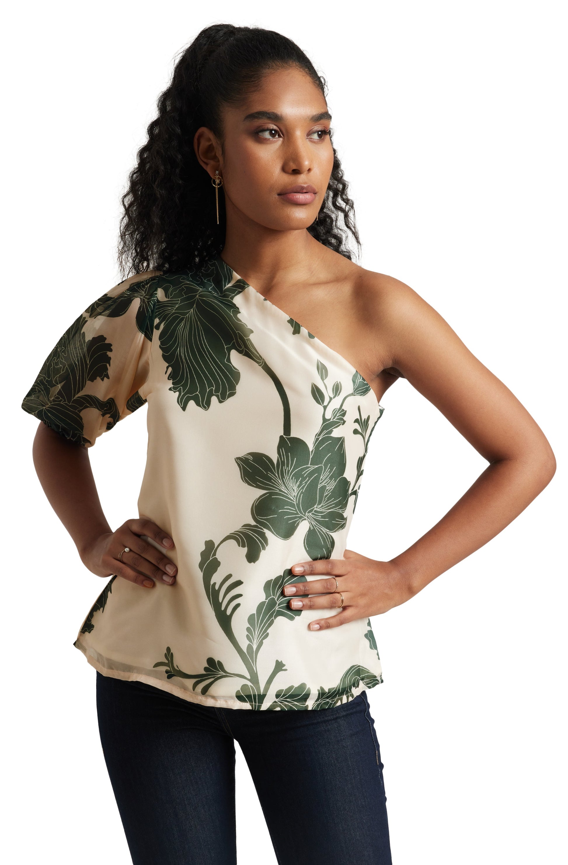 Zaccai Women's Cream Organza Floral Top  Grab2Buy Zaccai Grab2Buy