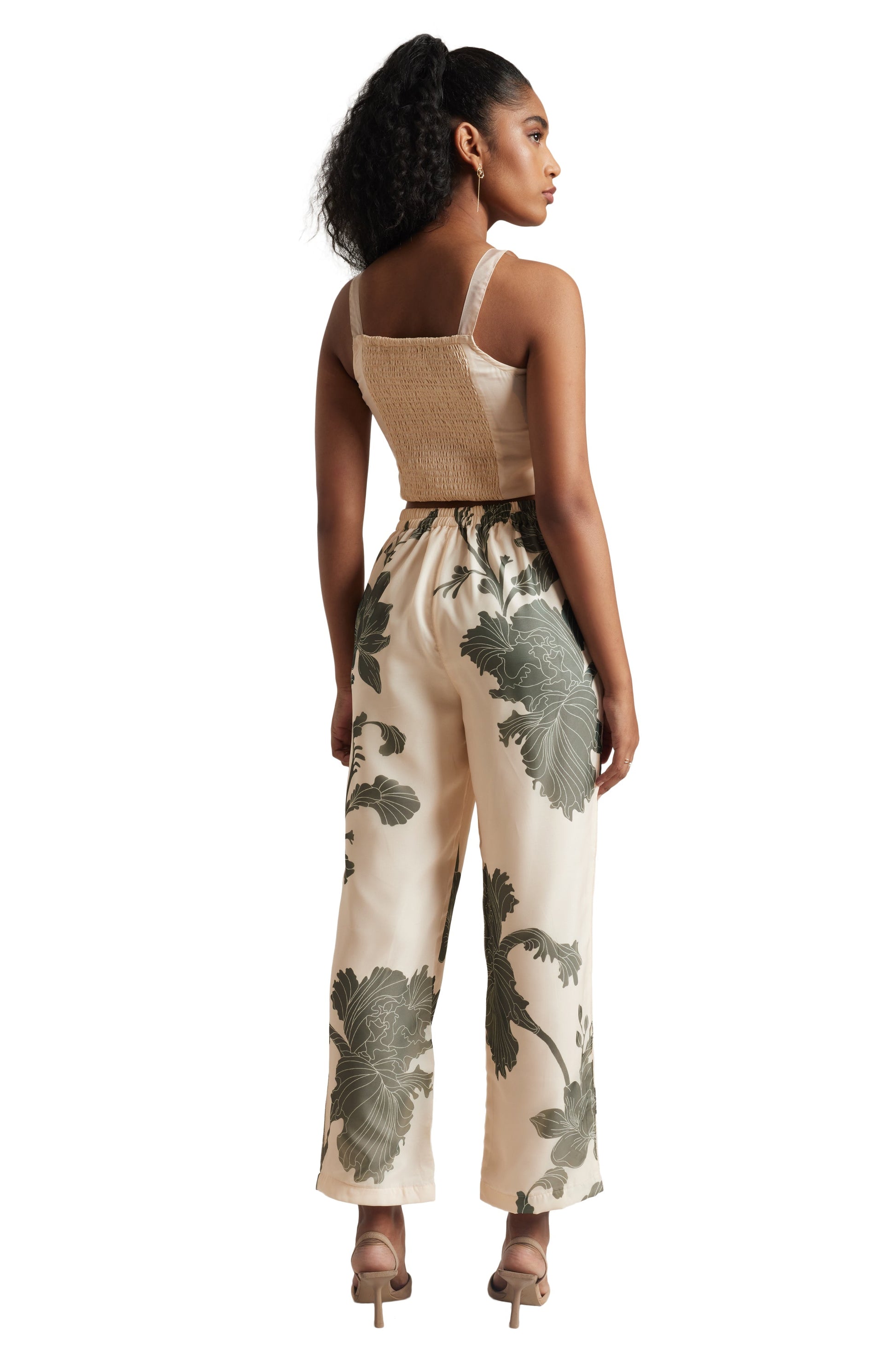 Zaccai Women's Cream Organza Floral Co-ord Set 