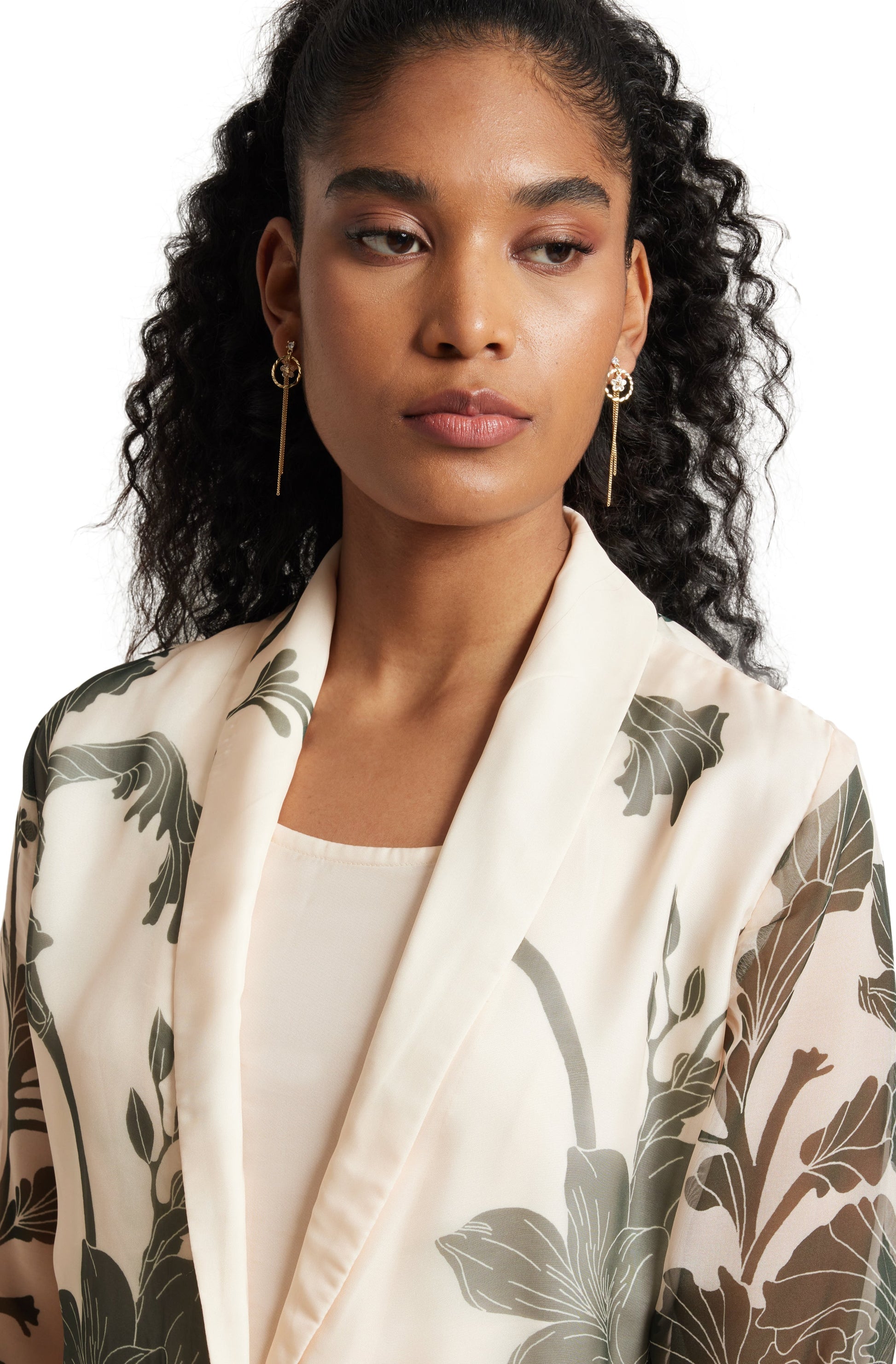 Zaccai Women's Cream Organza Floral Co-ord Set 