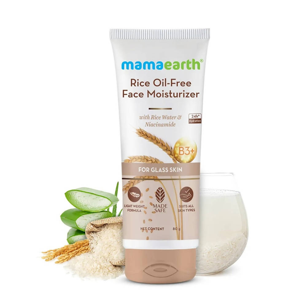 Mamaearth Rice Oil-Free Face Moisturizer With Rice Water & Niacinamide - Swadesiicart