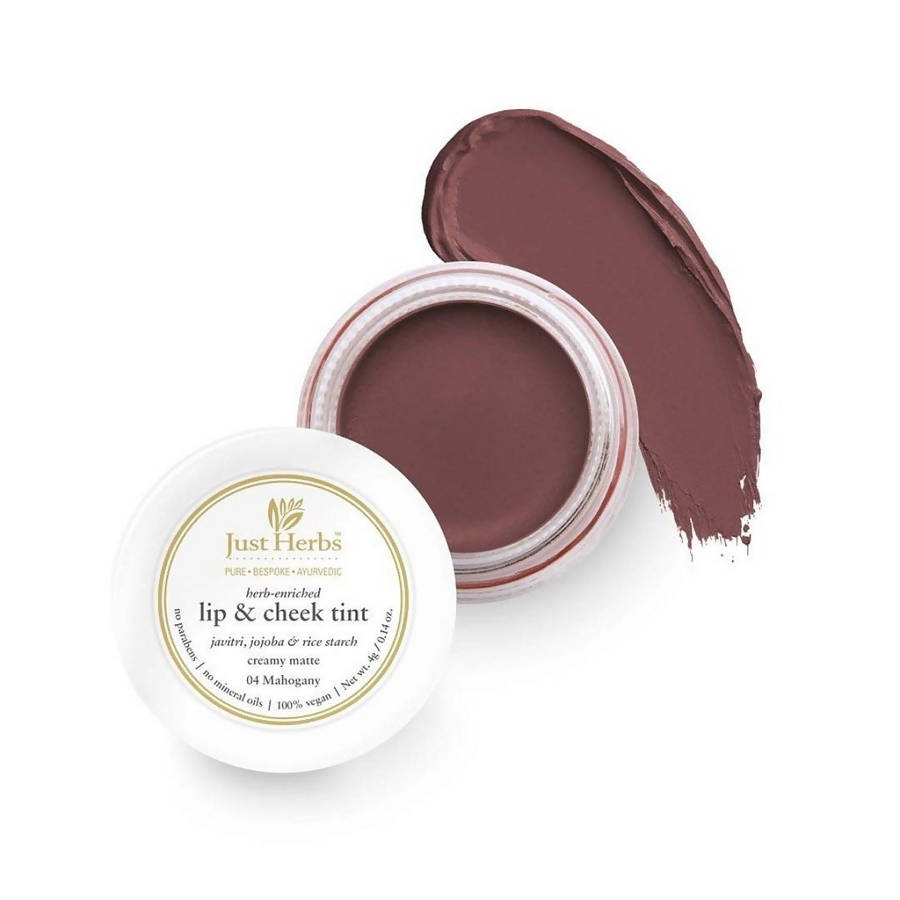 Just Herbs Herb Enriched Lip & Cheek Tint ( Mahogany-04 ) (4 Ml) | Grab2Buy