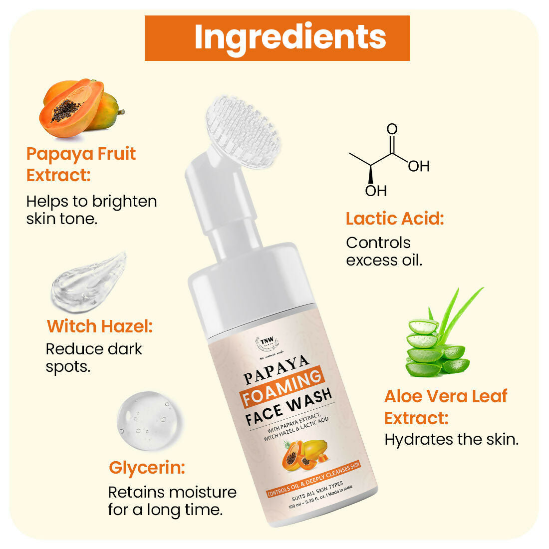 The Natural Wash Papaya Foaming Face Wash  Grab2Buy The Natural Wash Grab2Buy
