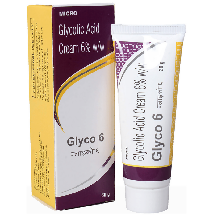 Micro Glyco 6 Glycolic Acid Cream For Dry Skin Acne & Hyperpigmentation  Grab2Buy Micro Grab2Buy