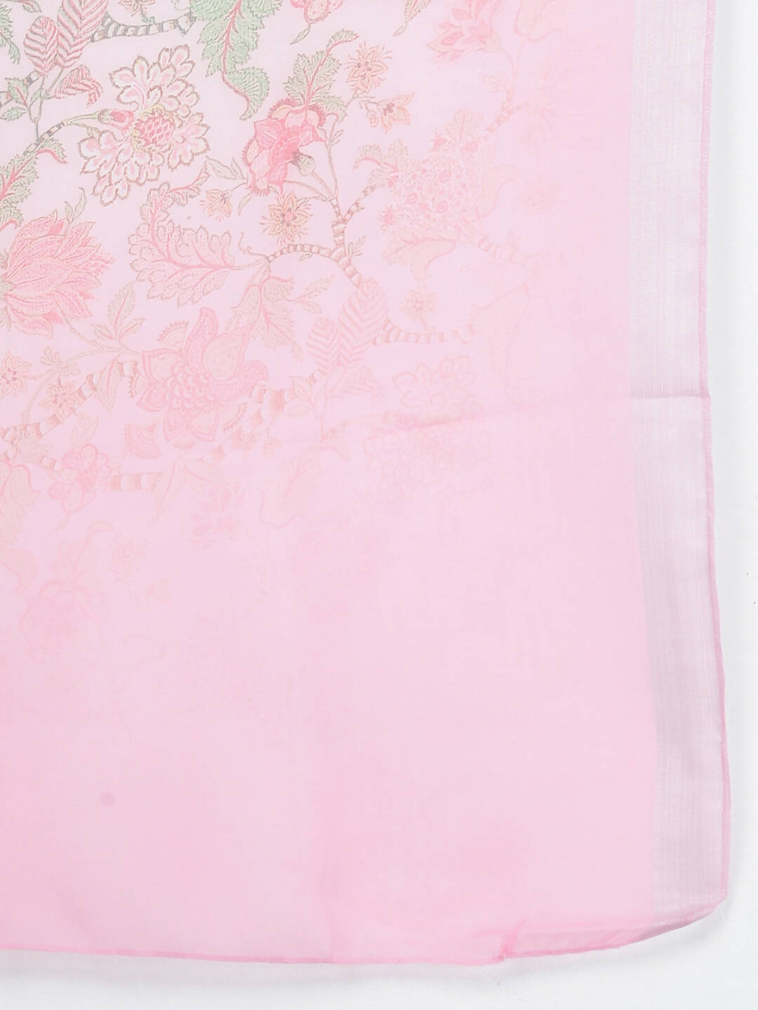 Myshka Women Pink Panelled Pure Cotton Kurta with Trousers With Dupatta Set
