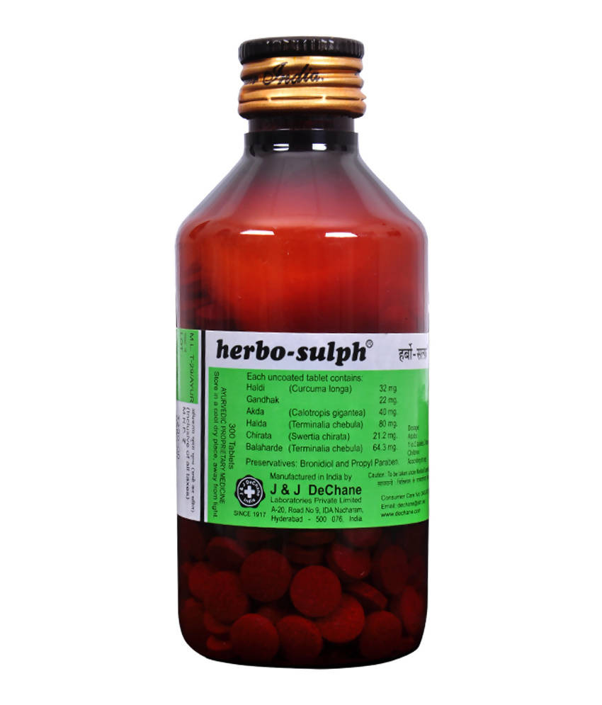 J & J Dechane Ayurvedic Herbo Sulph Tablets 