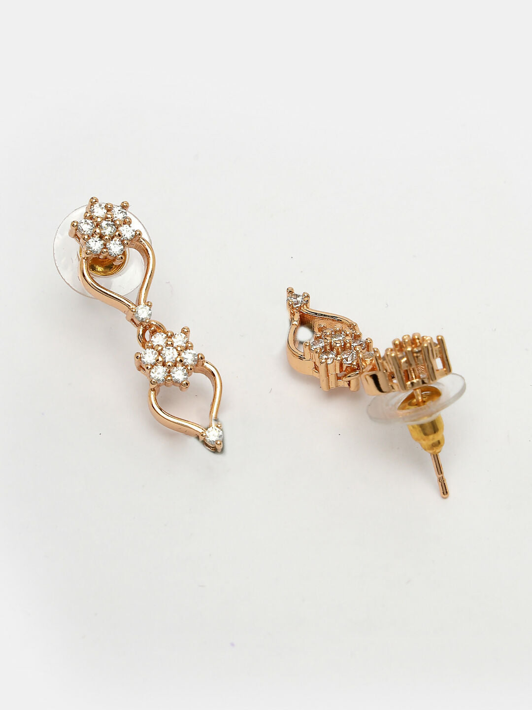 NVR Women's Gold-Plated American Diamond-Studded Handcrafted Jewellery Set - Grab2buy