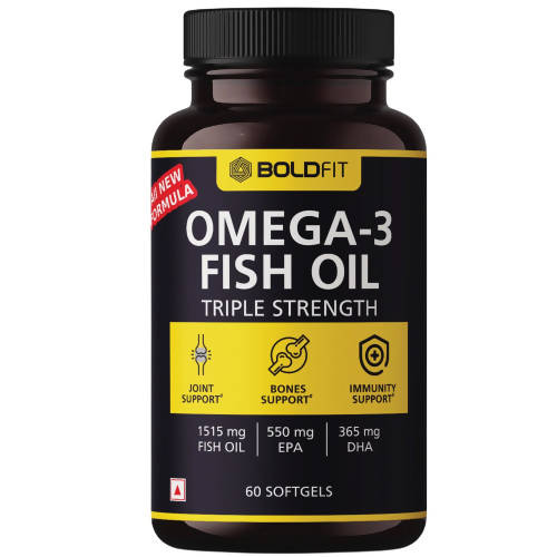 Boldfit Omega-3 Fish Oil Triple Strength Softgels - Grab2buy