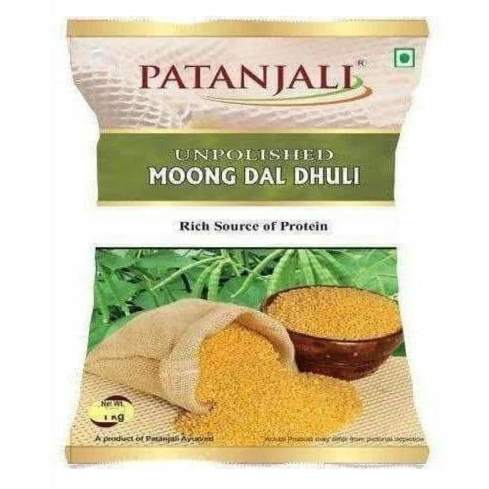Patanjali Unpolished Moong Dal Dhuli (1 kg) - Grab2buy