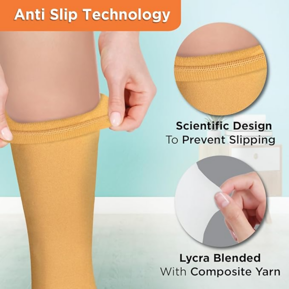 Vissco Medical Compression Stockings (Below Knee) - Beige - 1 Pair  Grab2Buy Vissco Grab2Buy