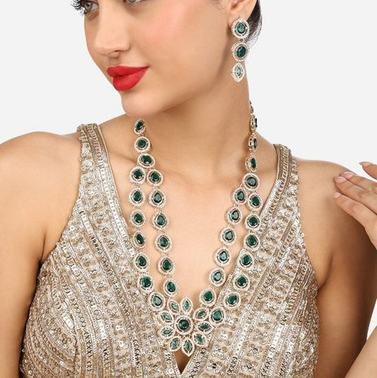 Jewel City Gold-Plated Austrian Diamonds Studded Jewellery Set 