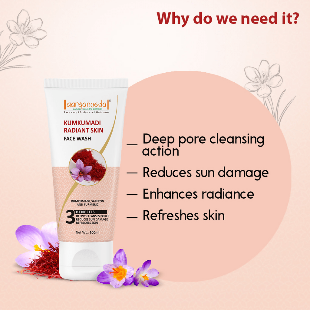 Aaryanveda Kumkumadi Radiant Skin Face Wash 