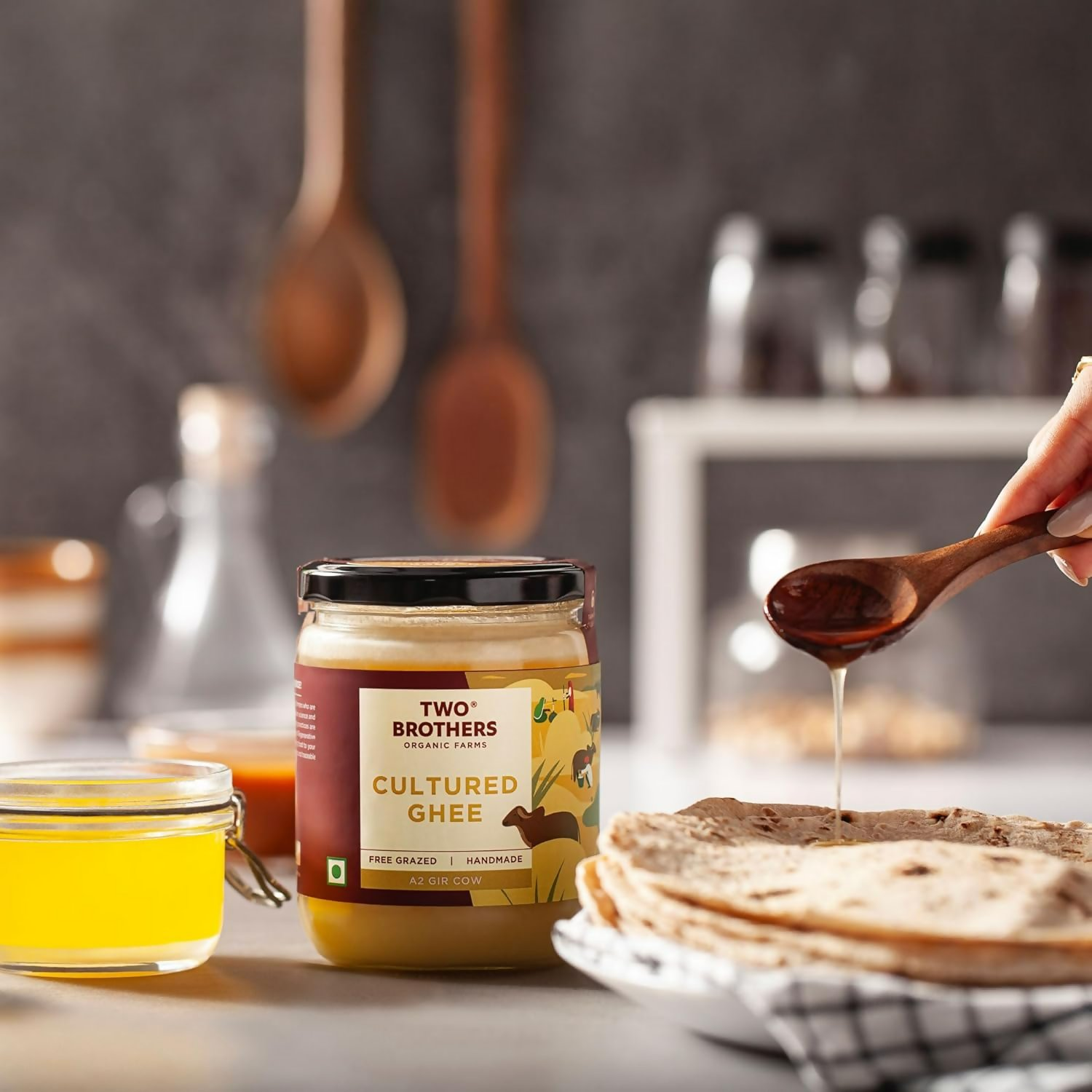 Two Brothers Organic Farms A2 Ghee Butter Organic Grass Fed From Gir Cow 