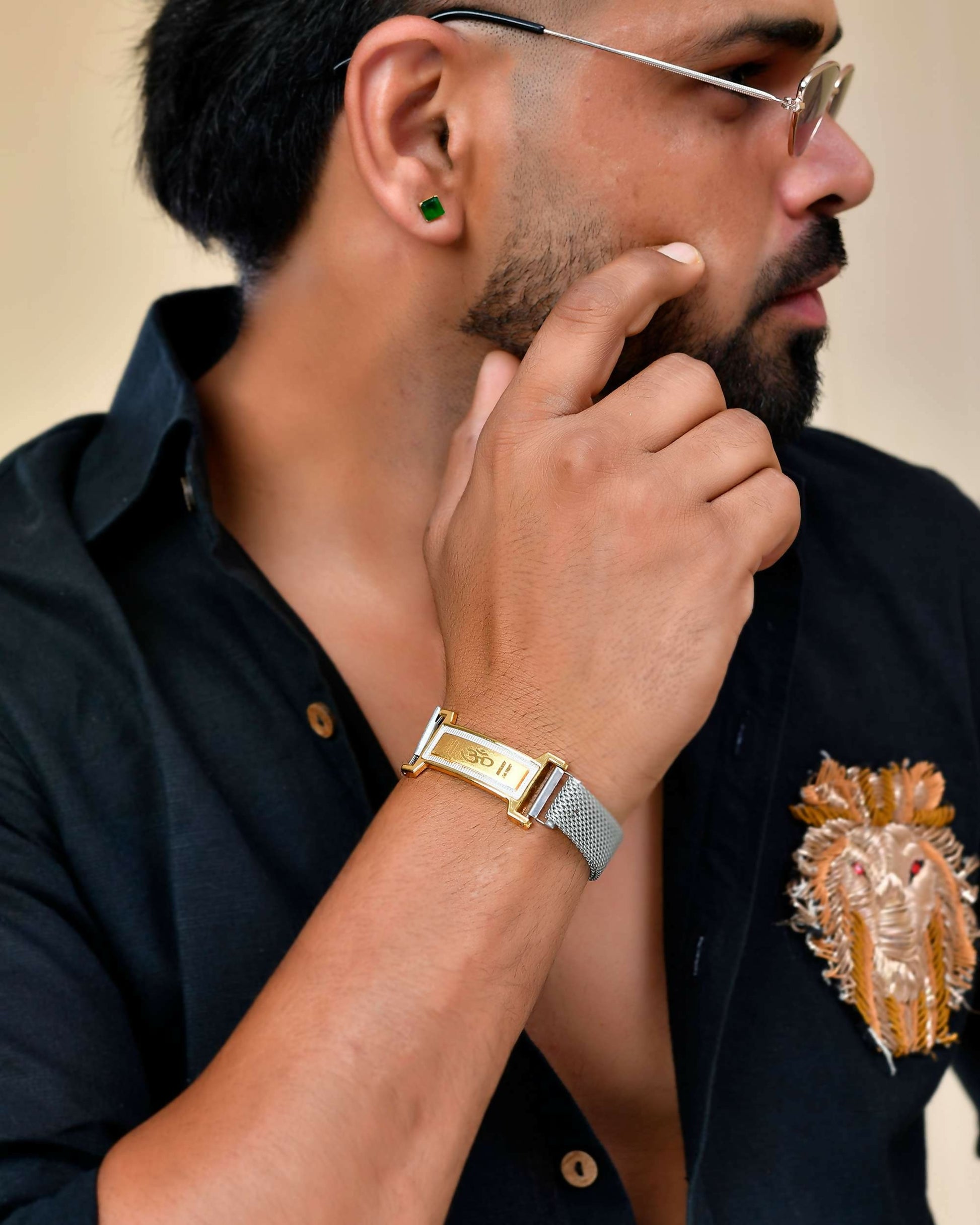 VOJ Dual Tone Magnet Om Bracelet | Grab2Buy