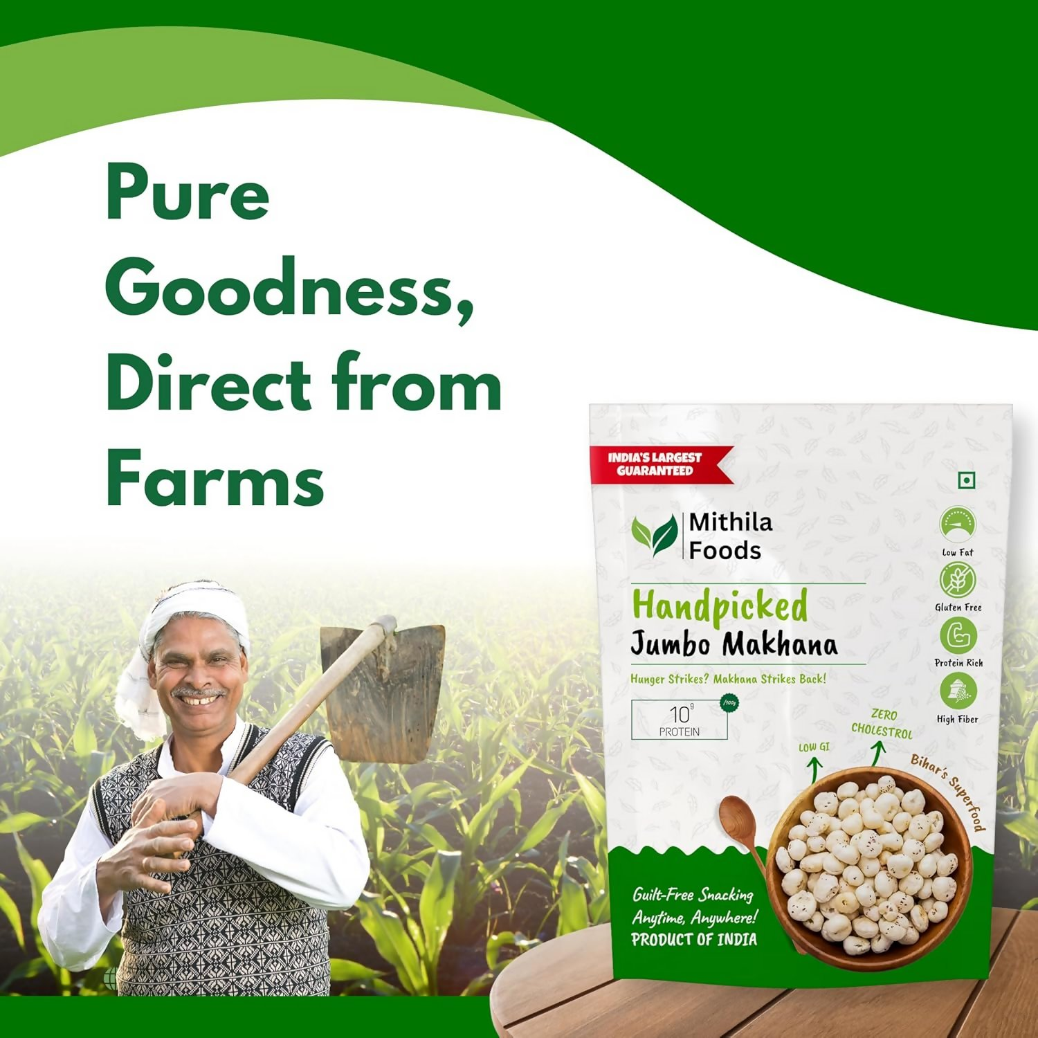 Mithila Foods Authentic Bihari Jumbo Hand-Picked Phool Makhana
