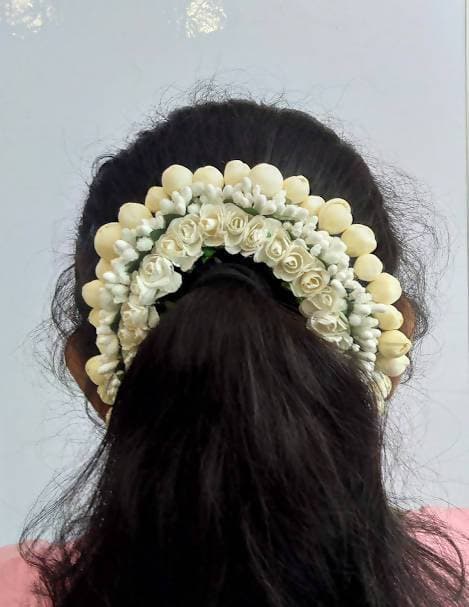 White Rose Hair Gajra  Grab2Buy Mokshi Collections Grab2Buy