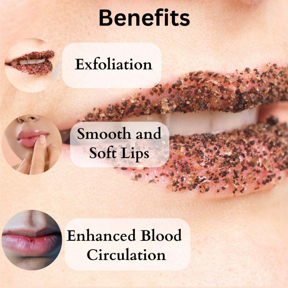 Dermistry Exfoliating Lightening Coffee & Sugar Lip Scrub for Dark Dry Chapped Lips & Pigmentation - Grab2buy