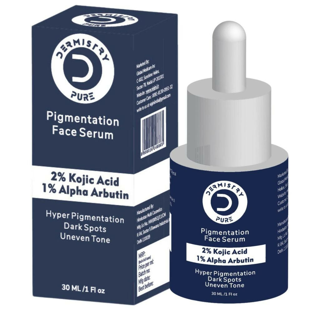 Dermistry Pure 2% Kojic Acid 1% Alpha Arbutin Instant Glowing Bright Light Pigmentation Spots Serum 