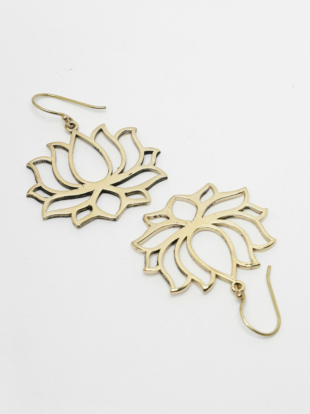 NVR Women Lotus Shaped Gold Plated Earrings - Grab2buy