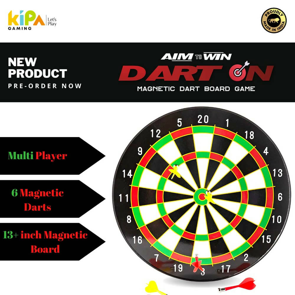 Kipa Gaming Dart On: Magnetic Dart Board Game- Bullseye Dart Board with 6 pcs Safe Darts for Indoor and Outdoor Game