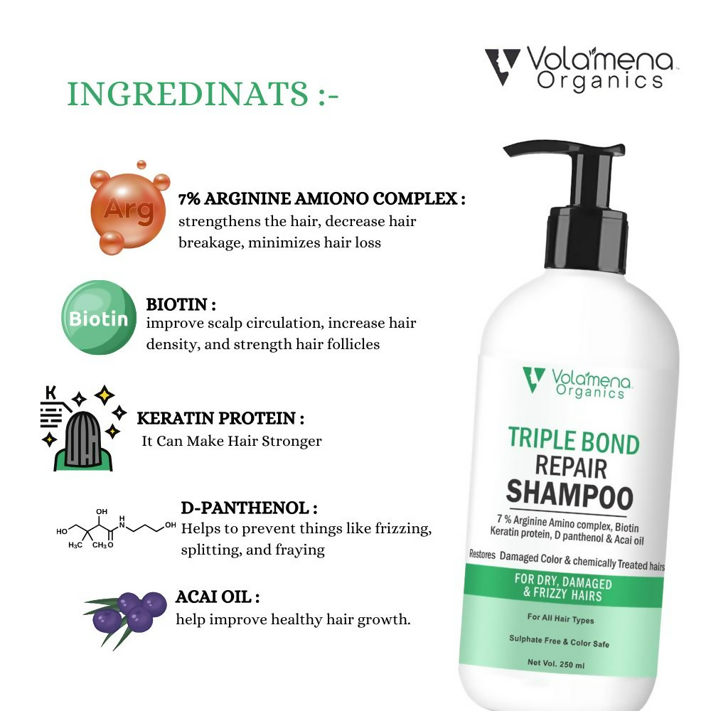 Volamena Organics Triple Bond Repair Shampoo  Grab2Buy Volamena Grab2Buy