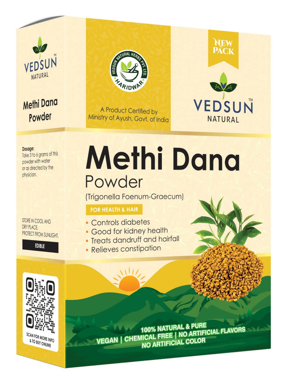 Vedsun Naturals Methi Dana Powder pure and organic for Hair Growth  Grab2Buy Vedsun Grab2Buy