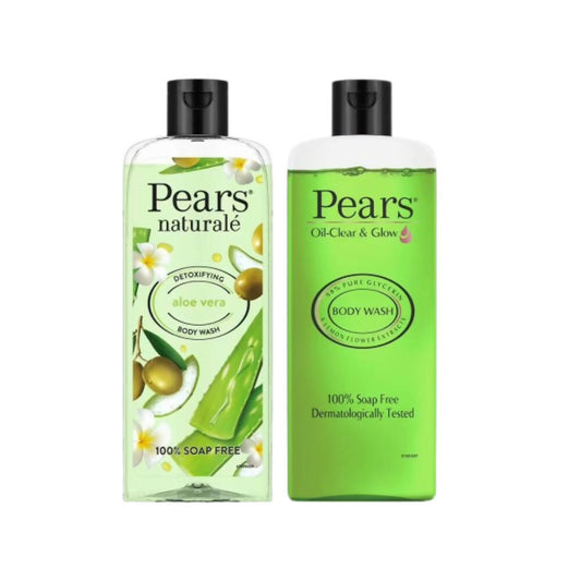 Pears Oil Clear & Glow And Naturale Detoxifying Aloevera Body Wash Combo - Grab2buy
