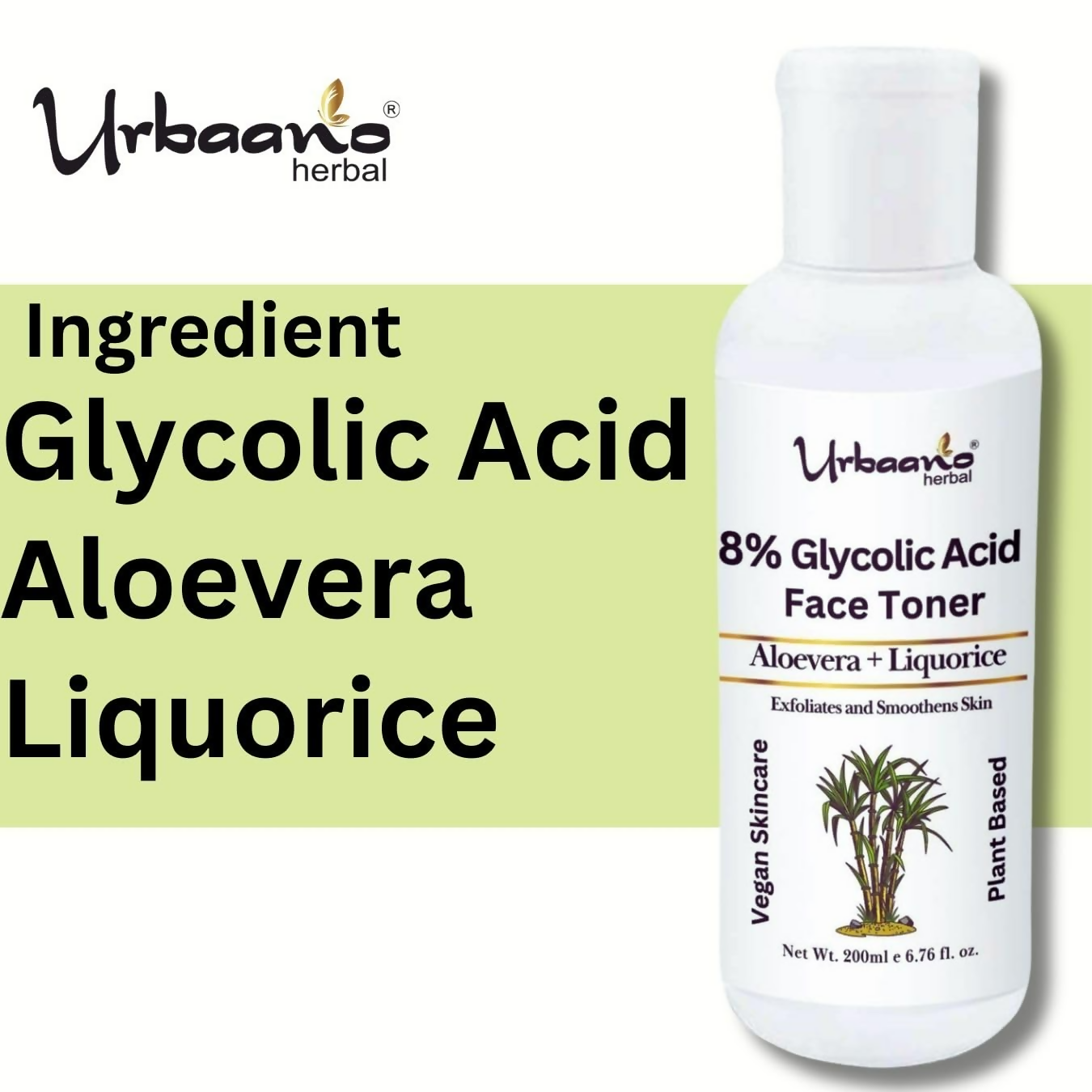 Urbaano Herbal 8% Glycolic Acid Toner For Glowing Skin  Grab2Buy Urbaano Herbal Grab2Buy