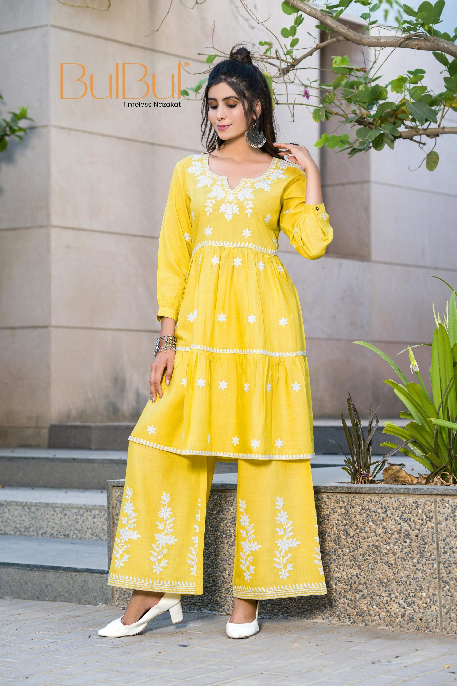 BulBul Dhawani Rayon Mustard Co-Ord Set 