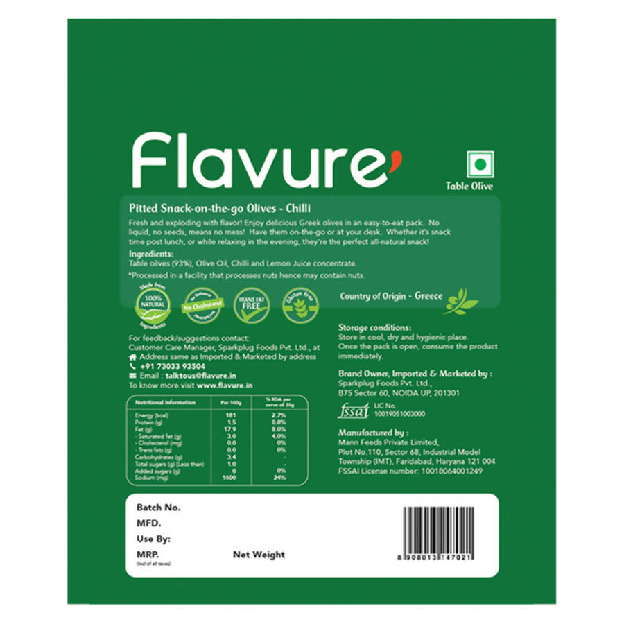 Flavure Snack-On-The-Go Olives Chilli 
