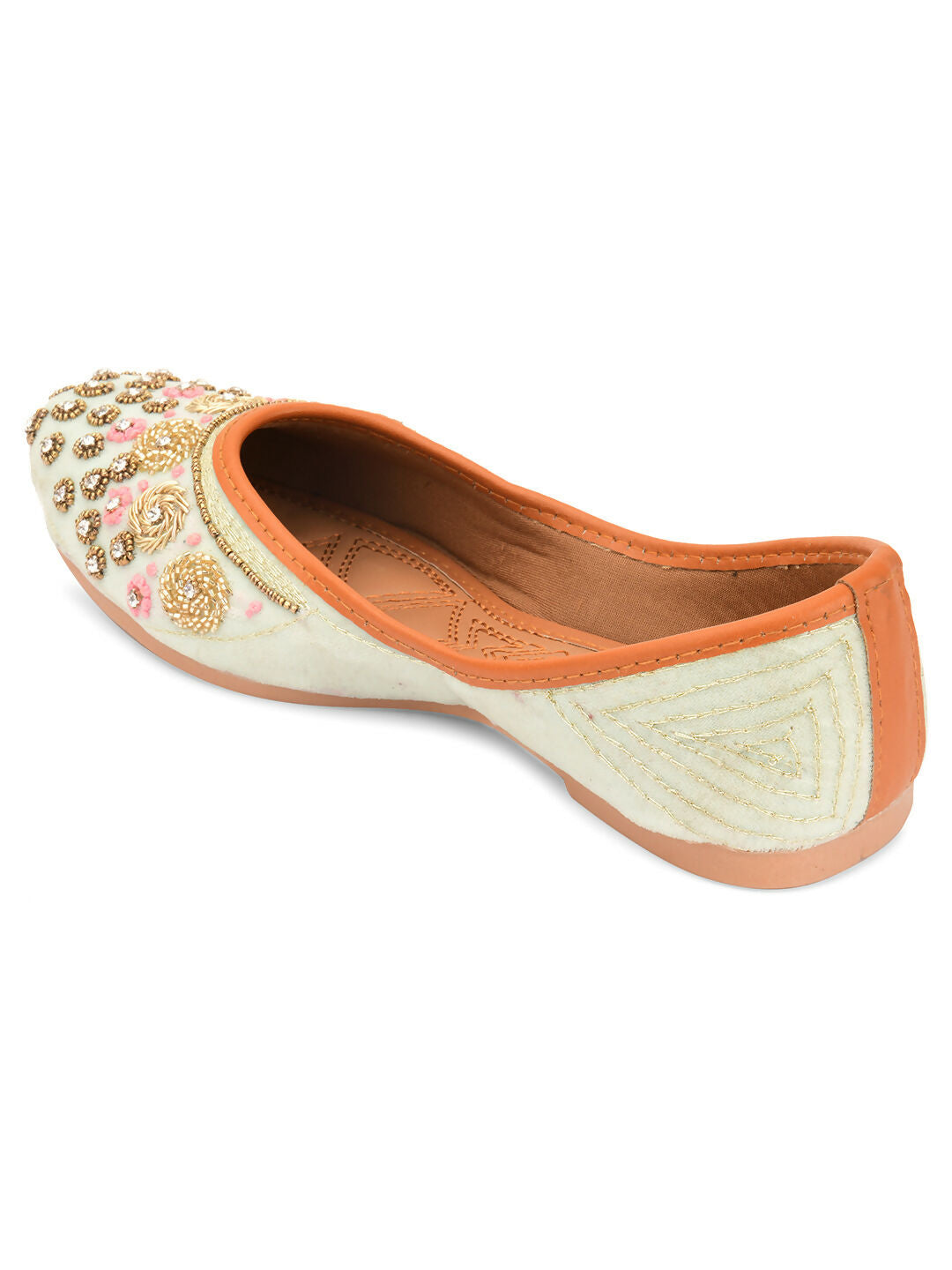 Desi Colour Women Indian Ethnic Footwear-Grey Emb