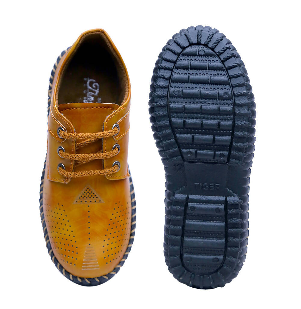 Tiny Bugs Boys Casual Lace Up Shoes - Tan  Grab2Buy Tiny Bugs Grab2Buy