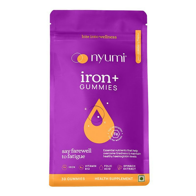 Nyumi IronGummies to Boost Energy & Reduce Fatigue - Zinc, Spinach Extract & Vitamin B12 