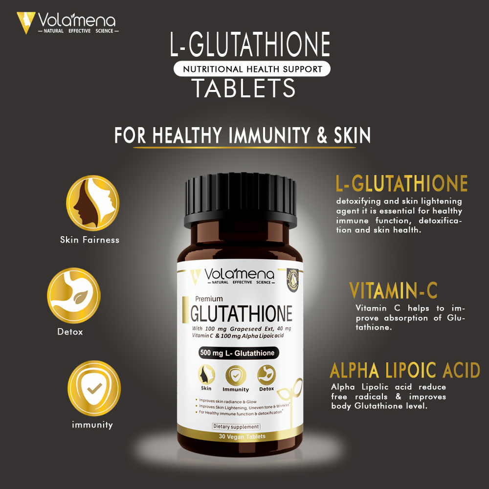 Volamena Premium 500 mg L - Glutathione -Tablets  Grab2Buy Volamena Grab2Buy