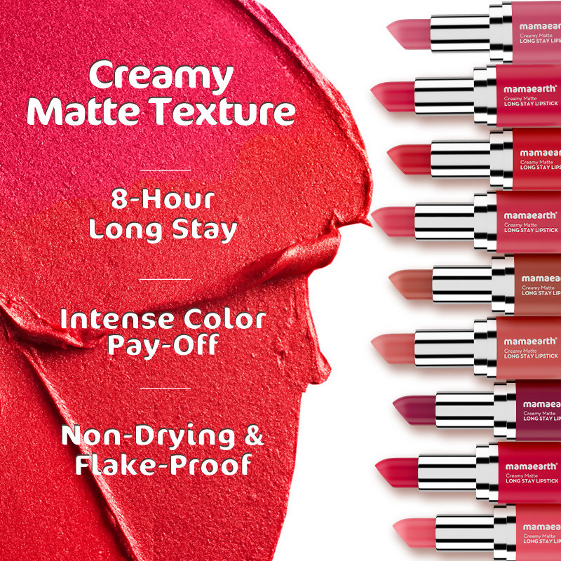 Mamaearth Creamy Matte Long Stay Lipstick - Pink Rose - Limited Time Offer 