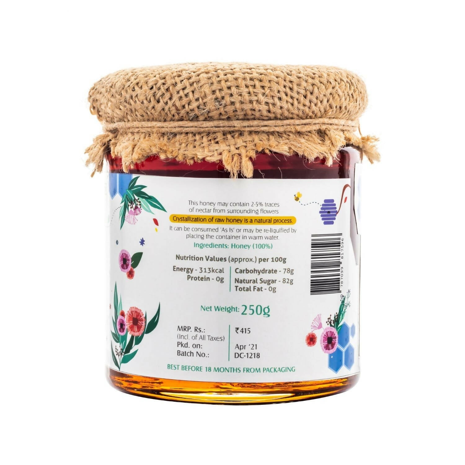 HoneyVeda Premium Raw Eucalyptus Honey 