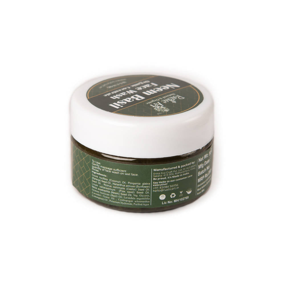 Rustic Art Neem Basil Face Wash Organic Concentrate - Grab2buy